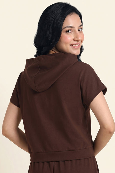 Zivame Athleisure Hooded Sweatshirt - Shaved Chocolate — image 3